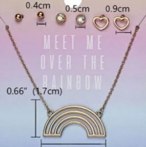 New adorable  Jewelry gift set with card. Rainbow